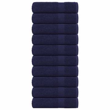 Hand Towels 10 pcs Navy Blue 50x100 cm - 100% Cotton