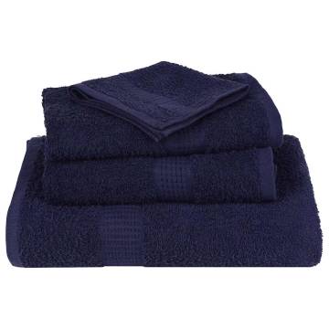 Shower Towels Set - 4 Navy Blue 100% Cotton Towels | HipoMarket