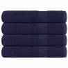 Sauna Towels 4 pcs Navy Blue - 80x200 cm 100% Cotton