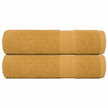 Shop Gold Shower Towels - 2 pcs 100% Cotton 70x140 cm