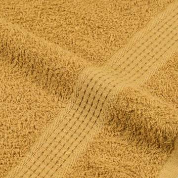 10 pcs Gold Bath Towels - 100% Cotton, 360 gsm | Hipomarket