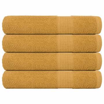 Sauna Towels 4 pcs Gold 80x200 cm 100% Cotton - Soft & Absorbent