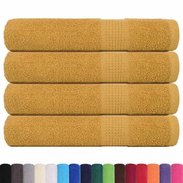 Sauna Towels 4 pcs Gold 80x200 cm 100% Cotton - Soft & Absorbent