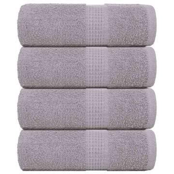 Guest Towels 4 pcs Grey 30x50 cm - 100% Cotton Luxury