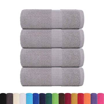 Guest Towels 4 pcs Grey 30x50 cm - 100% Cotton Luxury