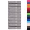 10 pcs Grey Shower Towels - 100% Cotton, 70x140 cm