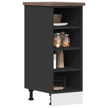 Bottom Cabinet Black 30x44.5x81.5 cm - Durable Engineered Wood