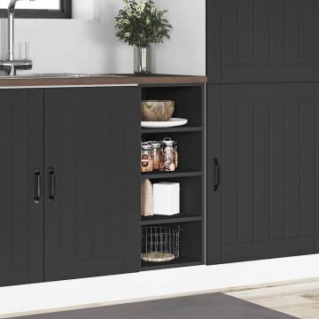 Bottom Cabinet Black 30x44.5x81.5 cm - Durable Engineered Wood