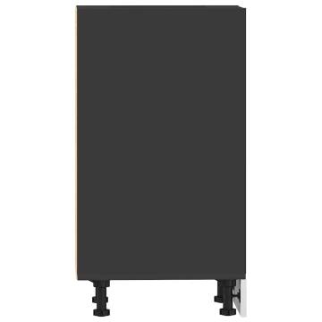 Bottom Cabinet Black 30x44.5x81.5 cm - Durable Engineered Wood