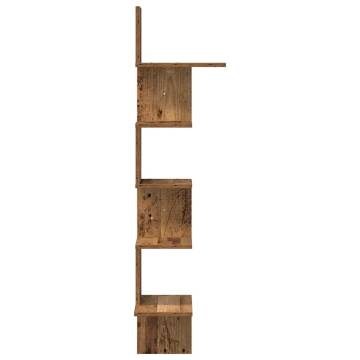 Wall Corner Shelf - Old Wood 32x32x127.5 cm | Hipomarket UK