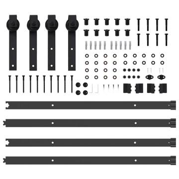 Sliding Door Hardware Kit 213.5cm Steel Black | HipoMarket