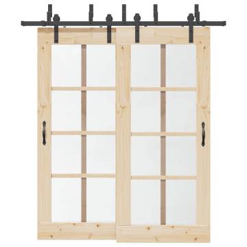 Sliding Door Hardware Kit 200 cm | Durable Steel Black