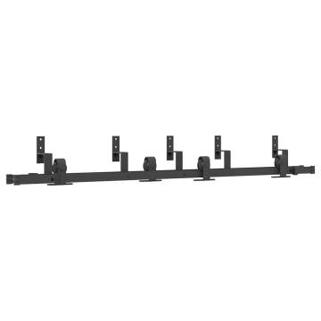 Sliding Door Hardware Kit 183 cm Steel Black | Hipomarket UK