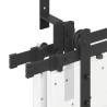 Sliding Door Hardware Kit 183 cm Steel Black - Hipomarket UK