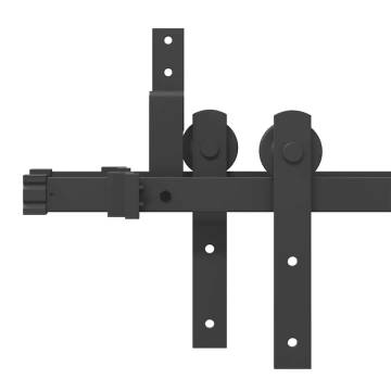 Sliding Door Hardware Kit 183 cm Steel Black - Hipomarket UK