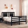 Bed Frame with Headboard Black 120x200 cm Solid Wood Colour black Size 120 x 200 cm 