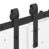 Sliding Door Hardware Kit 213.5 cm Steel Black | Hipomarket