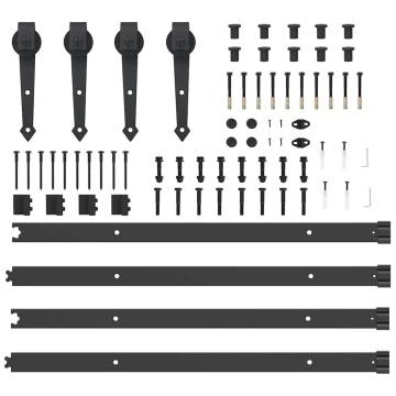 Sliding Door Hardware Kit - 152.5 cm Steel Black | HipoMarket