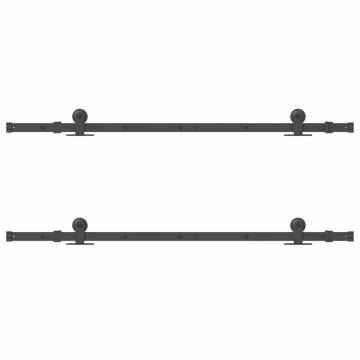 Sliding Door Hardware Kit - 152.5 cm Steel Black | HipoMarket