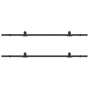 Sliding Door Hardware Kit 213cm - Durable Steel Black