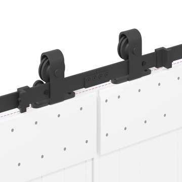 Sliding Door Hardware Kit 213cm - Durable Steel Black