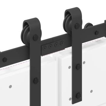 Sliding Door Hardware Kit 183 cm Steel Black - Durable & Reliable