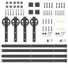 Sliding Door Hardware Kit 183 cm Steel Black - Hipo Market