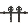 Sliding Door Hardware Kit 183 cm Steel Black - Hipo Market