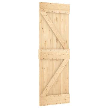 Sliding Door with Hardware Set | Solid Pine Wood 70x210 cm