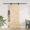 Sliding Door with Hardware Set 85x210 cm Solid Pine Wood