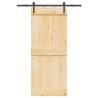 Sliding Door with Hardware Set - 85x210 cm Solid Pine Wood