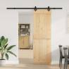 Sliding Door with Hardware Set - Solid Wood Pine 70x210 cm