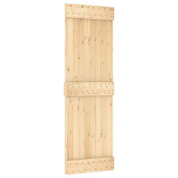 Sliding Door with Hardware Set - Solid Wood Pine 70x210 cm