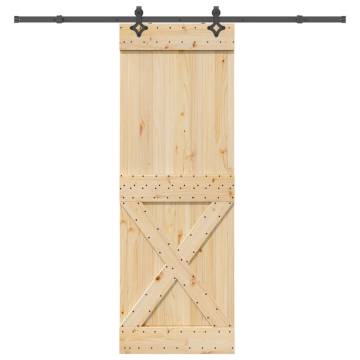 Sliding Pine Door Set 80x210 cm | Quality Hardware Included