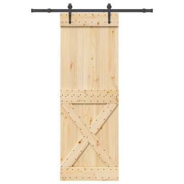 Pine Sliding Door with Hardware Set 80x210 cm - Hipomarket