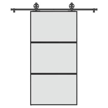 Stylish Sliding Door Set 102.5x205 cm - Tempered Glass & Aluminium