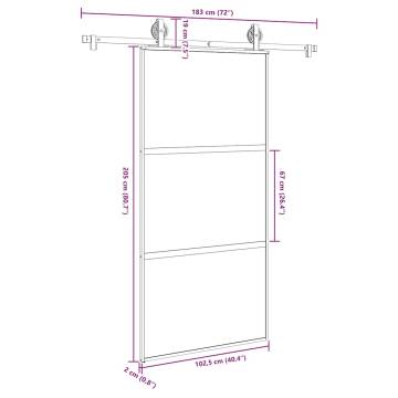 Stylish Sliding Door Set 102.5x205 cm - Tempered Glass & Aluminium