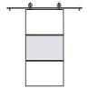  Sliding Door with Hardware Set 102,5x205 cm Tempered Glass&Aluminium Size 102.5 x 205 cm (200 cm) Quantity in Package 1 Model 2 horizontal bars Pattern matt and transparent 