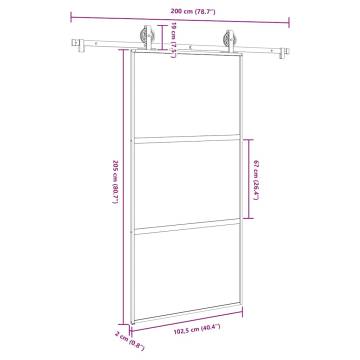 Stylish Sliding Door with Hardware Set | 102.5x205 cm