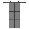  Sliding Door with Hardware Set 90x205 cm Tempered Glass&Aluminium Size 90 x 205 cm (183 cm) Quantity in Package 1 Model 3x2 grids Pattern dark transparent 