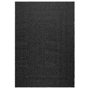 Rug ZIZUR Anthracite 140x200 cm - Jute Look Indoor/Outdoor