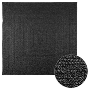 Rug ZIZUR Anthracite 200x200 cm - Stylish Jute Look Rug