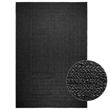 Rug ZIZUR Anthracite 240x340 cm | Jute Look Indoor & Outdoor