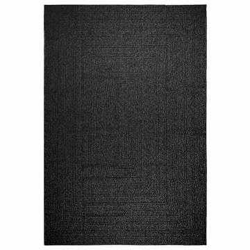 Rug ZIZUR Anthracite 240x340 cm | Jute Look Indoor & Outdoor