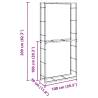 Sturdy Black Firewood Rack - 100x30x209 cm Steel Storage