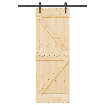 Sliding Door with Hardware Set - Solid Pine 70x210 cm | HipoMarket