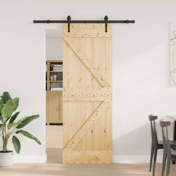 Sliding Door with Hardware Set - Solid Pine 70x210 cm | HipoMarket