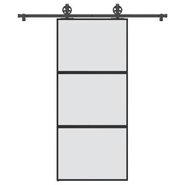 Modern Sliding Door with Hardware Set - 90x205 cm Glass & Aluminium