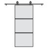  Sliding Door with Hardware Set 90x205 cm Tempered Glass&Aluminium Size 90 x 205 cm (200 cm) Quantity in Package 1 Model 2 horizontal bars Pattern matt 