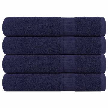 Navy Blue Towels 4 pcs - 100% Cotton, 100x200 cm - Buy Now